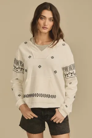 EMBROIDERED BAJA HOODIE CREAM