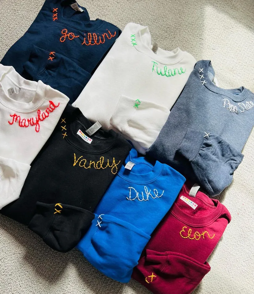 Embroidered Crewneck Sweatshirt