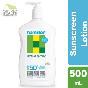 [Expiry: 02/2026] Hamilton SunScreen SPF 50  Active Family Lotion 500mL