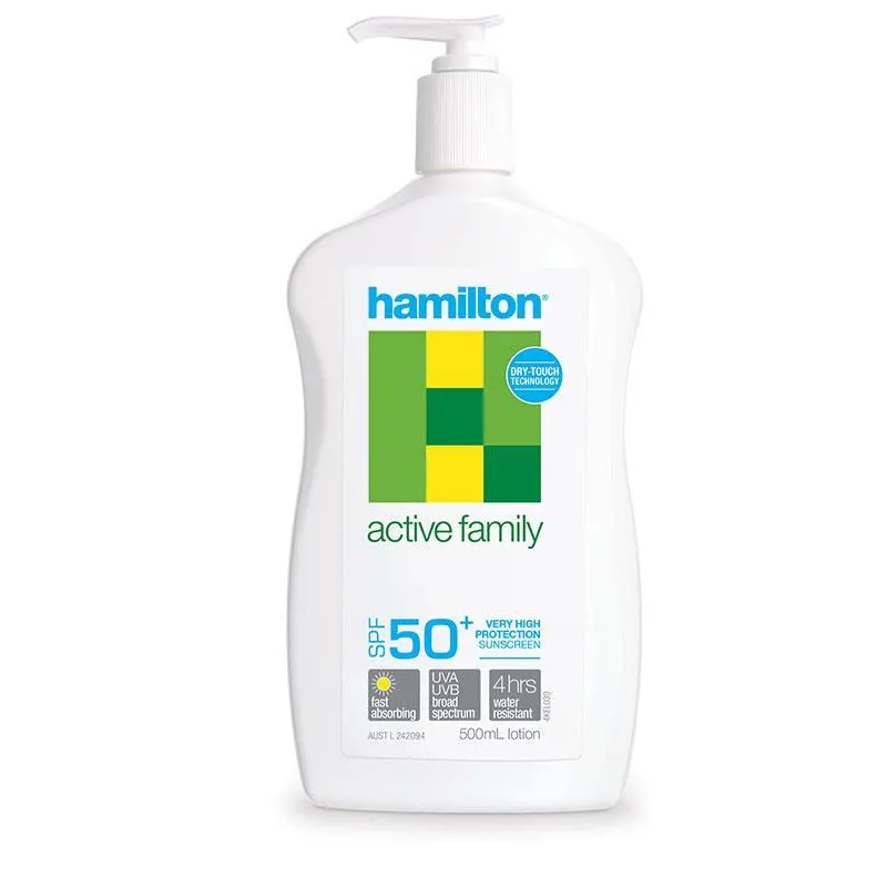 [Expiry: 02/2026] Hamilton SunScreen SPF 50  Active Family Lotion 500mL