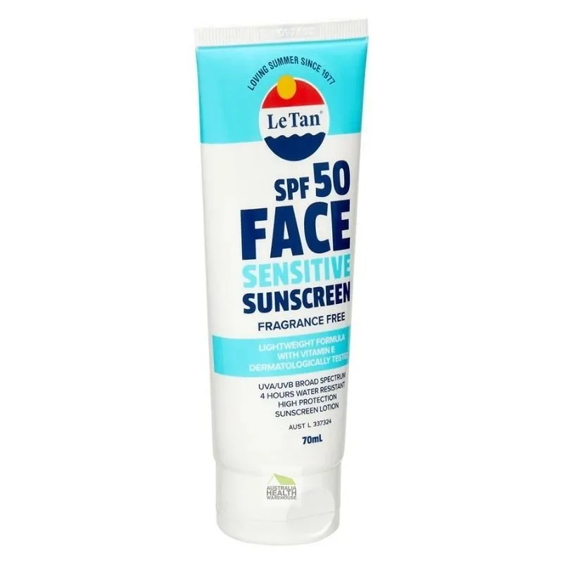 [Expiry: 05/2027] Le Tan SPF 50 Face Sensitive Sunscreen Lotion 70mL