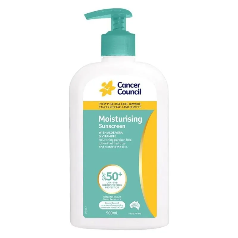 [Expiry: 07/2026] Cancer Council Moisturising Pump Sunscreen SPF 50  500mL