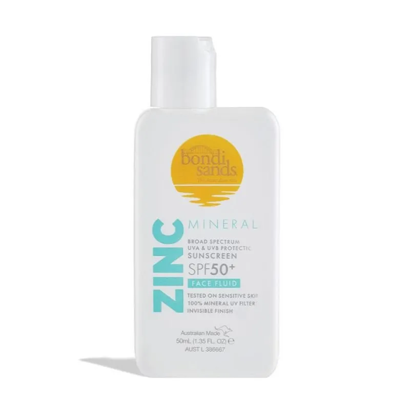 [Expiry: 08/2025] Bondi Sands Zinc Mineral Sunscreen SPF 50  Face Fluid 50mL