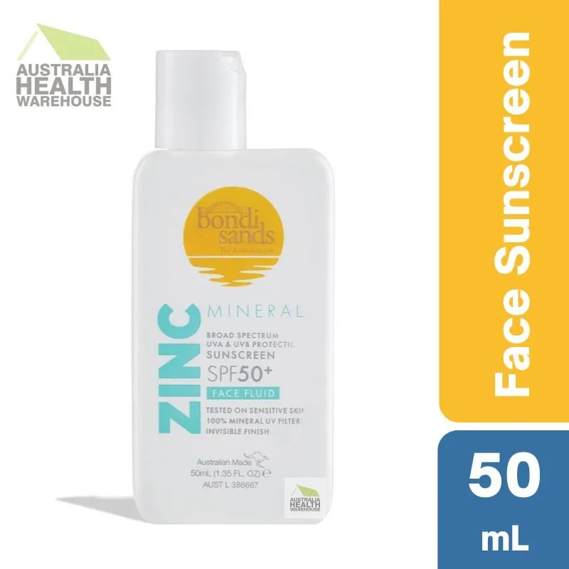 [Expiry: 08/2025] Bondi Sands Zinc Mineral Sunscreen SPF 50  Face Fluid 50mL