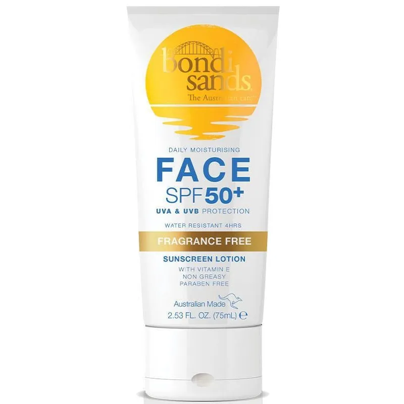 [Expiry: 08/2026] Bondi Sands Daily Moisturising Face SPF 50  Sunscreen Lotion Fragrance Free 75mL