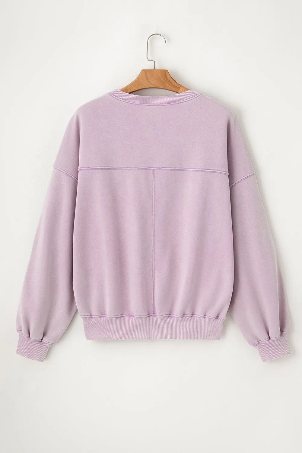 Exposed Seam Batwing Sleeve Sweatshirt