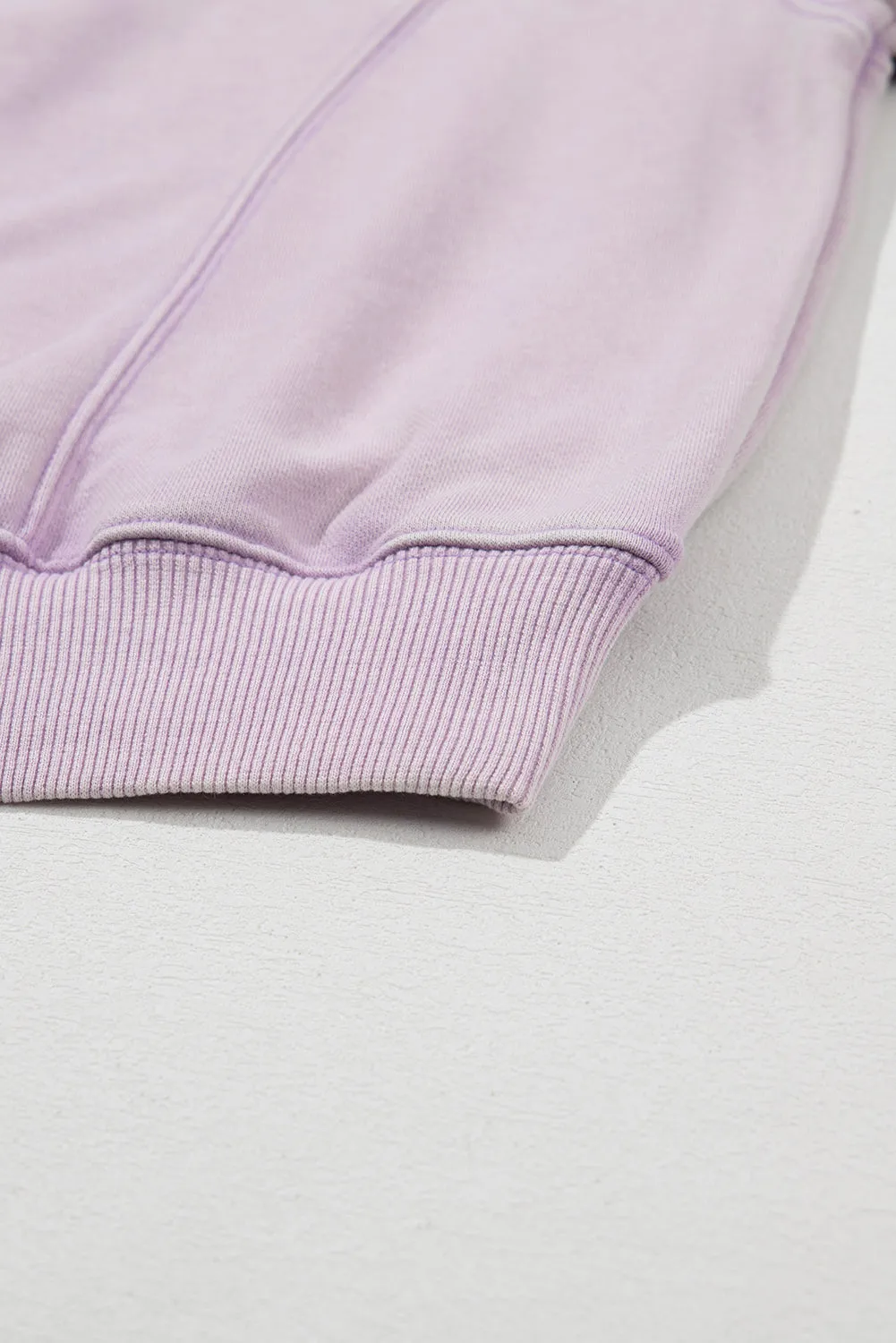 Exposed Seam Batwing Sleeve Sweatshirt