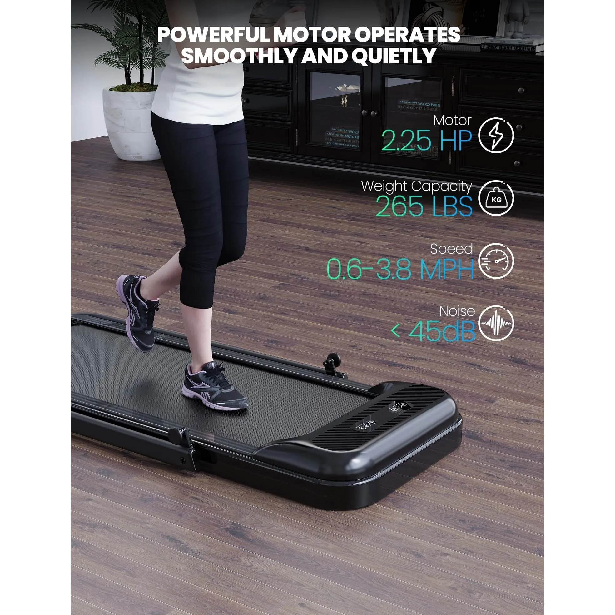 Folding Treadmill with Real-time Workout Data On LCD Display