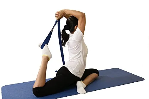 Footmate Yoga Strap with Adjustable D-Ring Buckle, Yoga Props - for Safe & Perfect Yoga Posture, Durable Polyester cotton Yoga Belt for Mens and Womens – 2 Pair (Length : 8 feet, width: 1.5 inch)