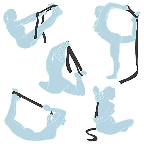 Footmate Yoga Strap with Adjustable D-Ring Buckle, Yoga Props - for Safe & Perfect Yoga Posture, Durable Polyester cotton Yoga Belt for Mens and Womens – 2 Pair (Length : 8 feet, width: 1.5 inch)