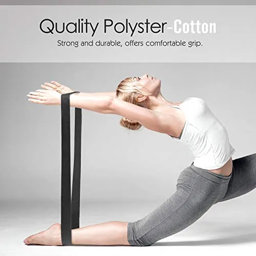 Footmate Yoga Strap with Adjustable D-Ring Buckle, Yoga Props - for Safe & Perfect Yoga Posture, Durable Polyester cotton Yoga Belt for Mens and Womens – 2 Pair (Length : 8 feet, width: 1.5 inch)