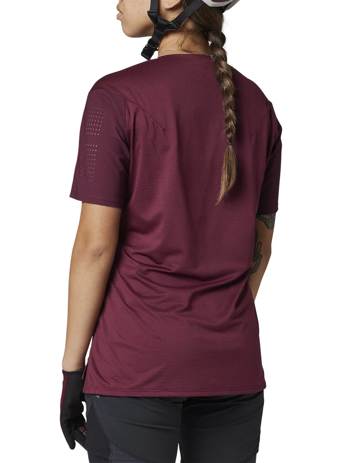 Fox Womens Flexair Ss Jersey Dark Maroon