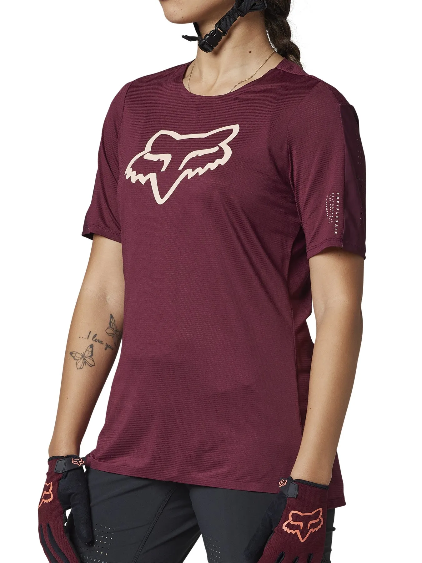 Fox Womens Flexair Ss Jersey Dark Maroon