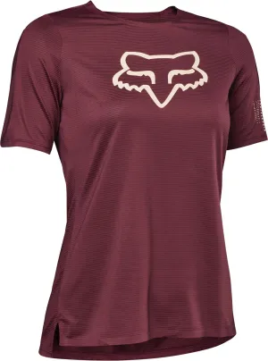 Fox Womens Flexair Ss Jersey Dark Maroon