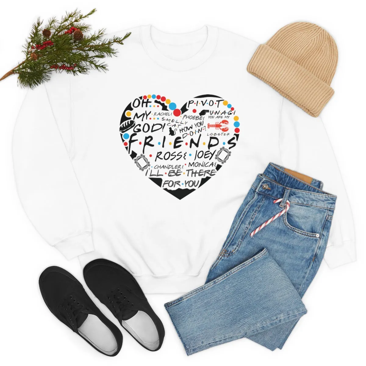 Friends Heart-Unisex Heavy Blend Crewneck Sweatshirt