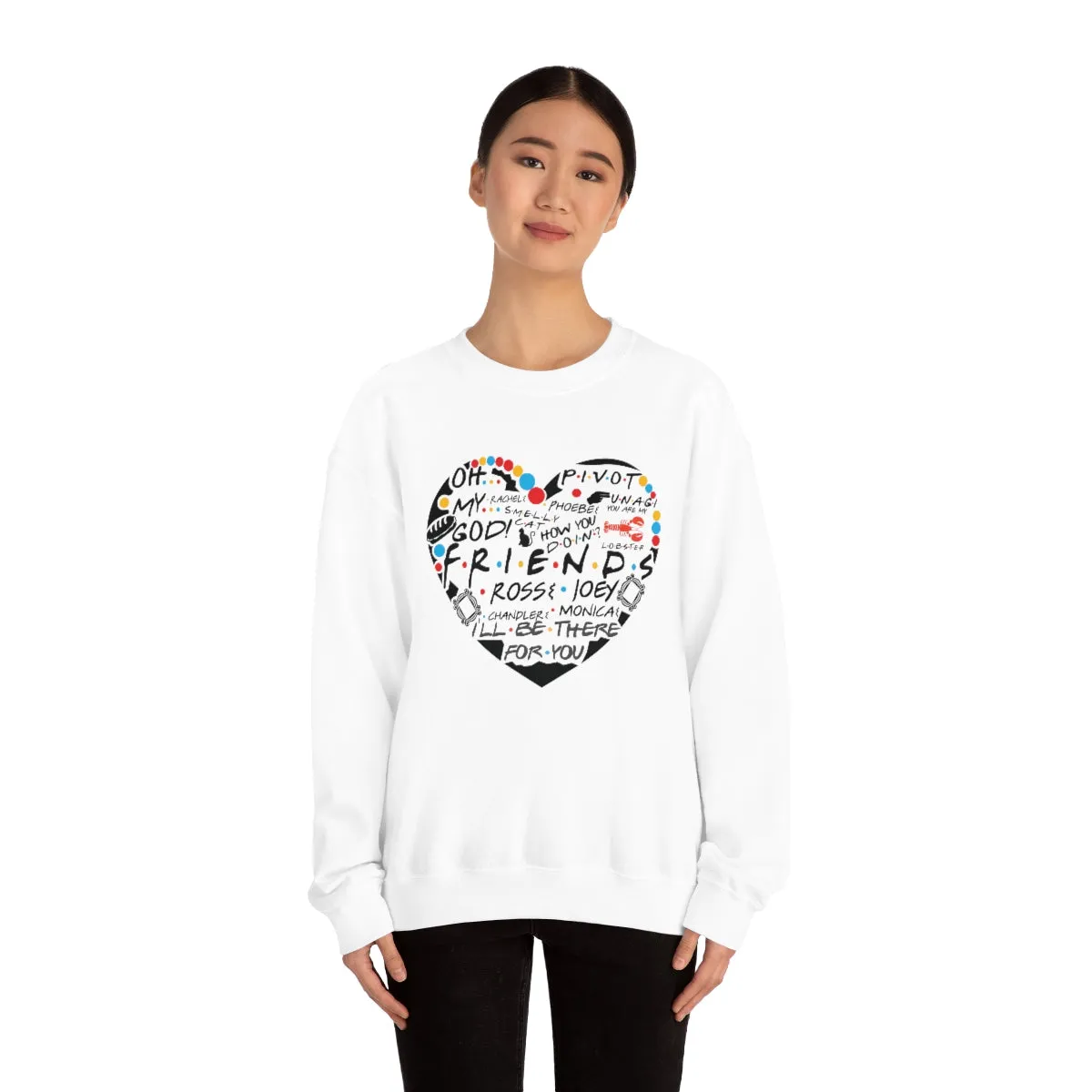 Friends Heart-Unisex Heavy Blend Crewneck Sweatshirt