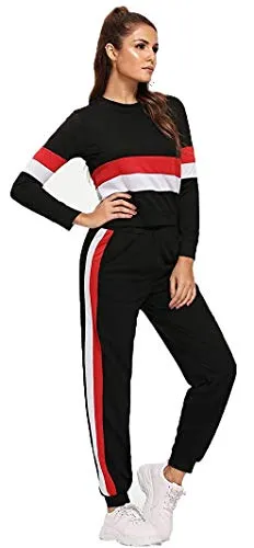 Galani Yoga Suit For Sports Gym Dancing Workout Aerobic Fitness Breathable Fabric Top & Leggings For Women Comfortable Ankle-Length Yoga Wear (Black, L)