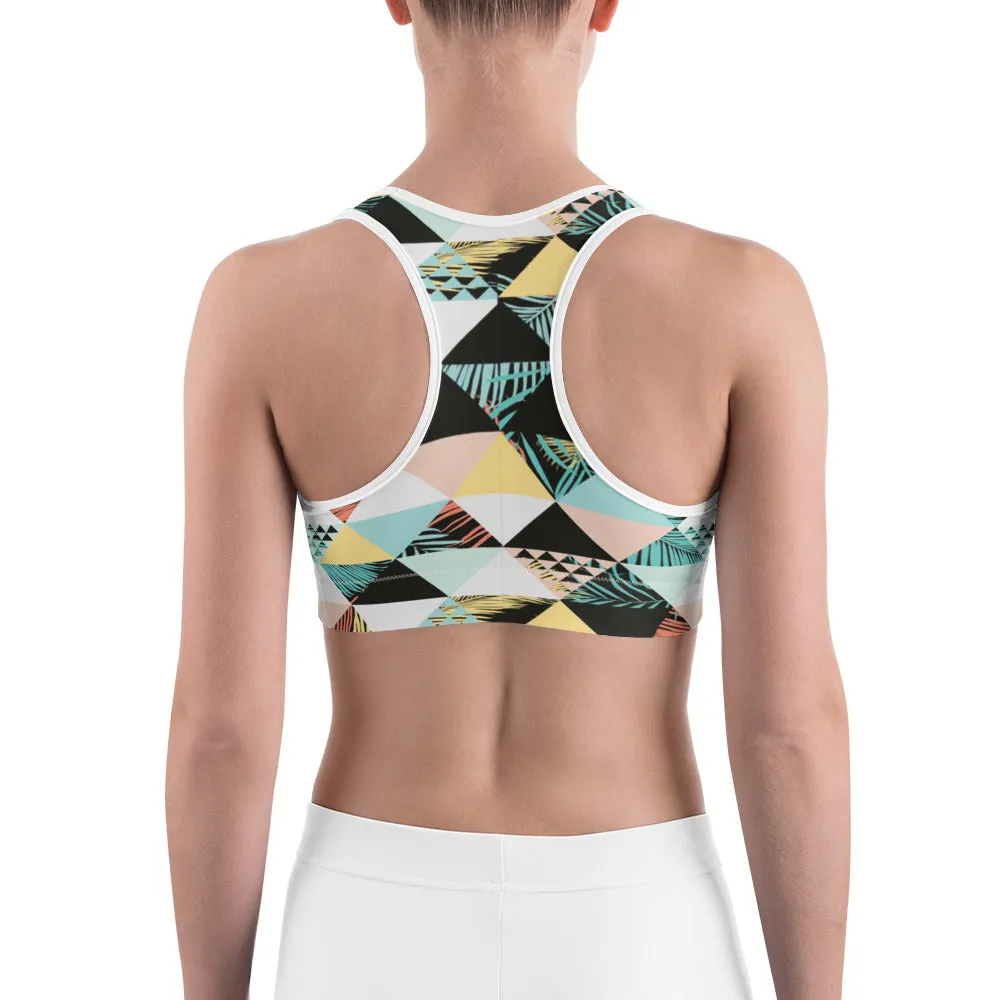 Geometric Palm Sports bra