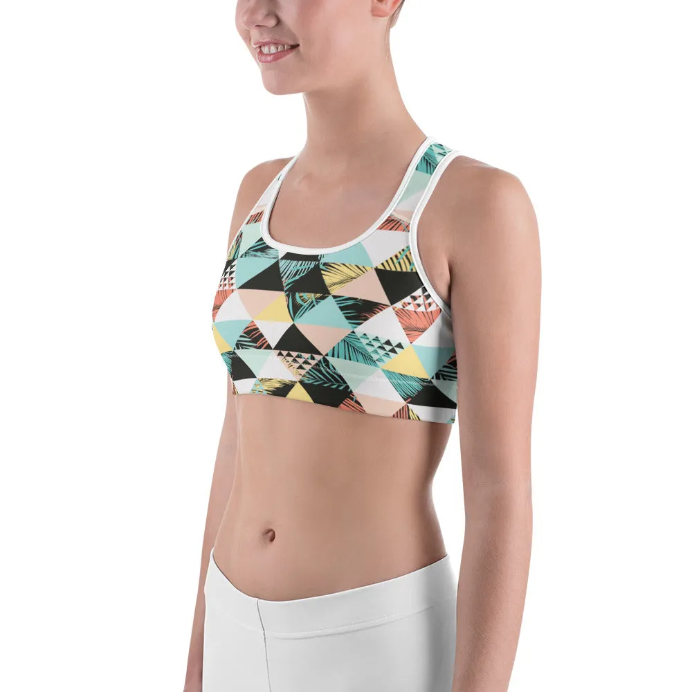 Geometric Palm Sports bra