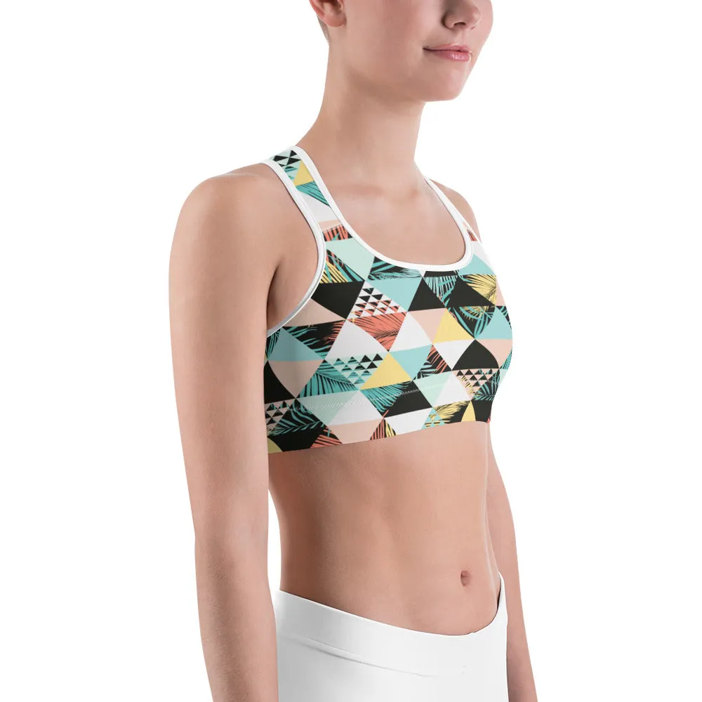Geometric Palm Sports bra