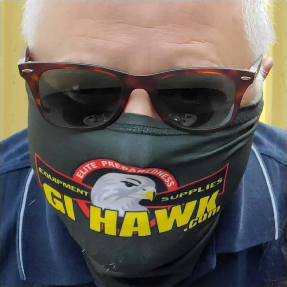 GI Hawk Blubandoo Designed Bandoogator Neck/Face Mask for Safe Social Distancing