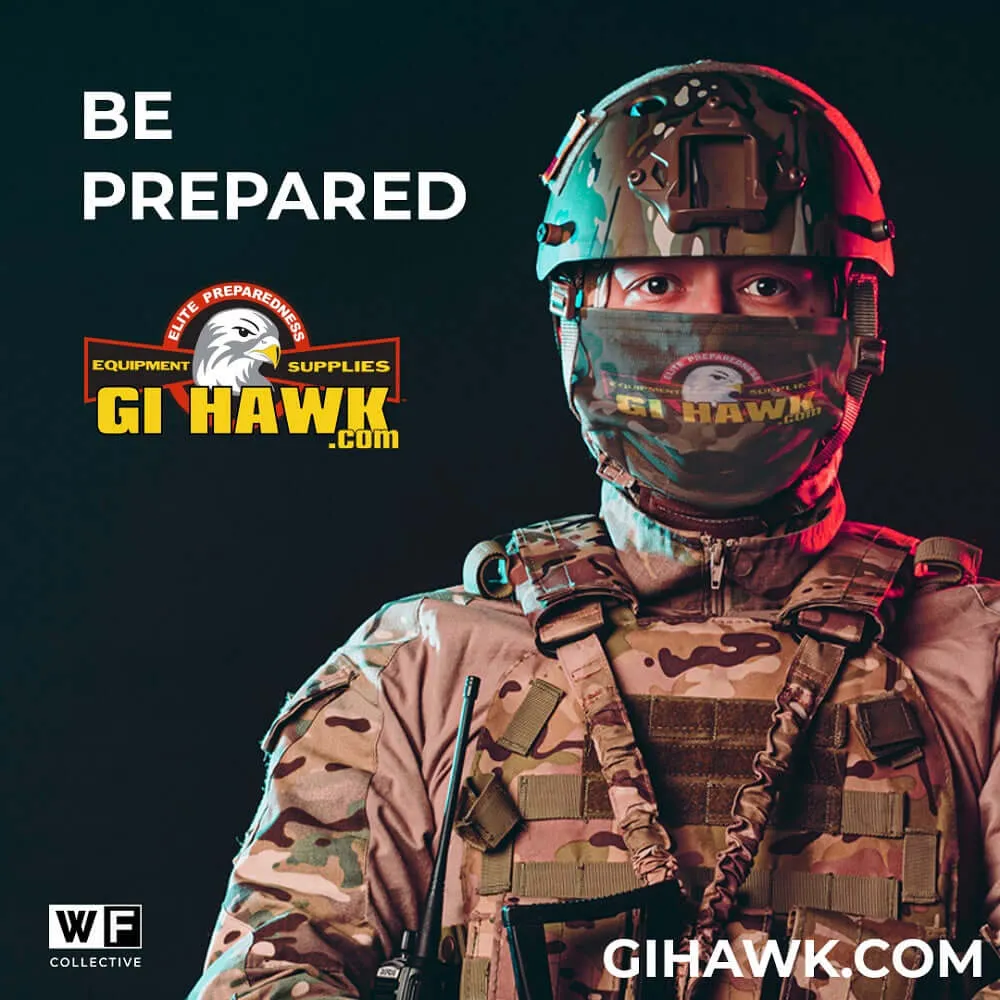 GI Hawk Blubandoo Designed Bandoogator Neck/Face Mask for Safe Social Distancing