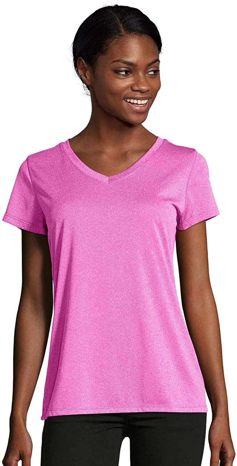 Hanes Sport Women's Heathered Performance V-Neck Tee
