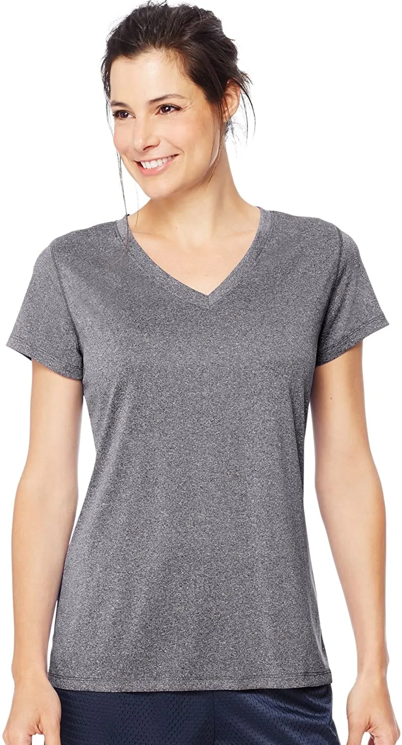 Hanes Sport Women's Heathered Performance V-Neck Tee