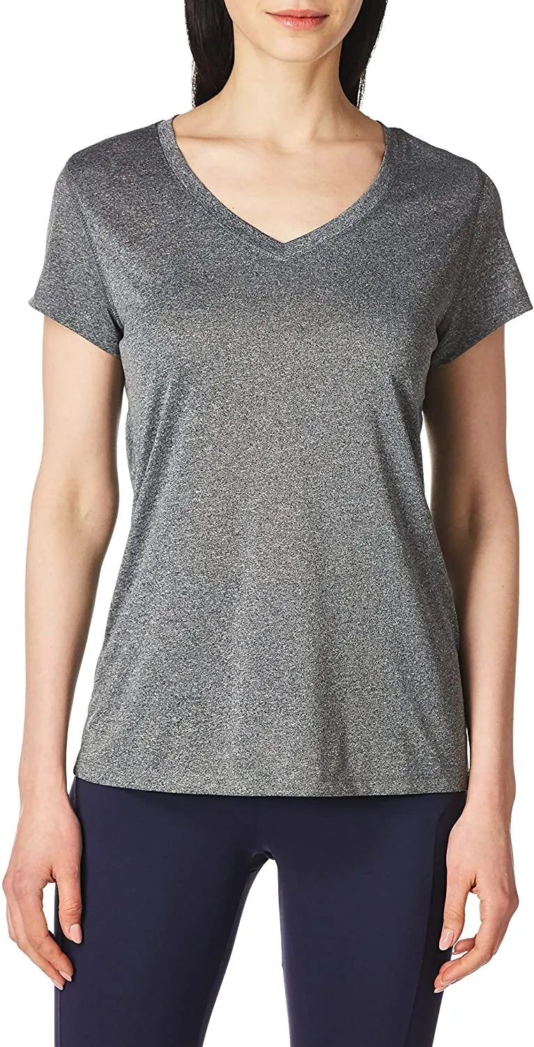 Hanes Sport Women's Heathered Performance V-Neck Tee