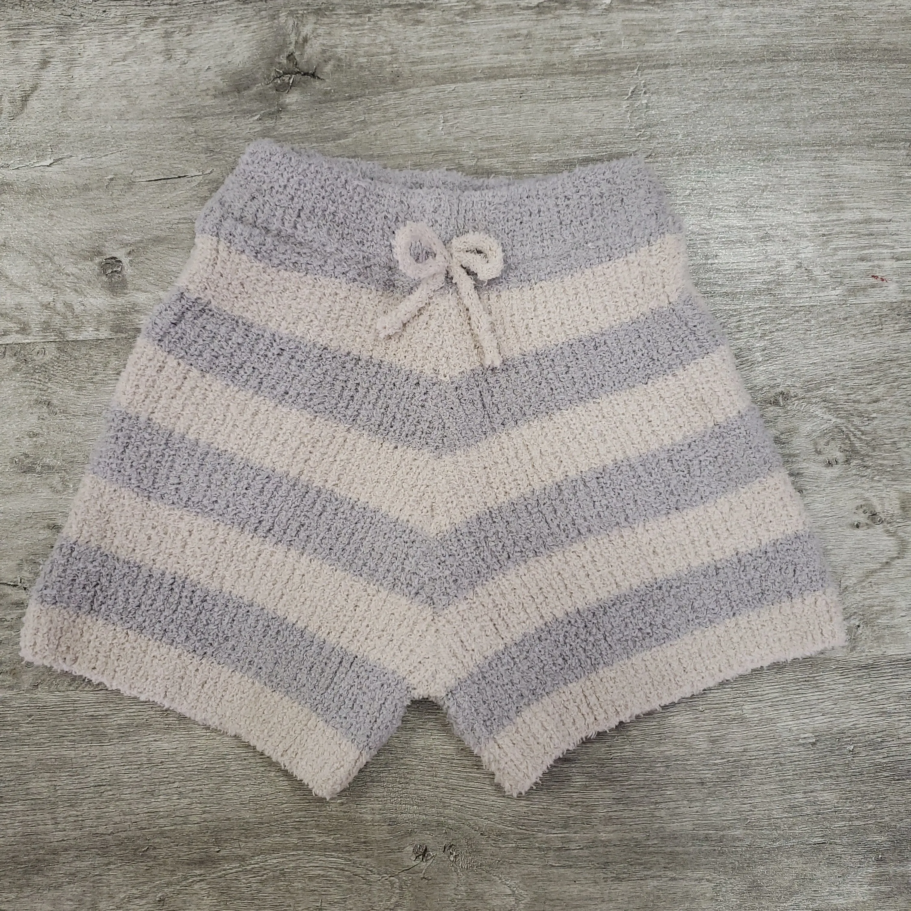 Hannah Banana Cozy Striped Loungewear Shorts - Blue Multi