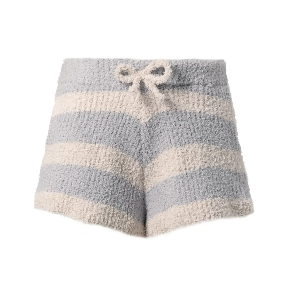 Hannah Banana Cozy Striped Loungewear Shorts - Blue Multi