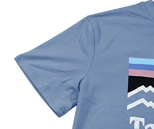 HDLTE Women Casual Tee Take A Hike Letters Printed Round Neck Short Sleeve T-Shirt (Blue, XL)