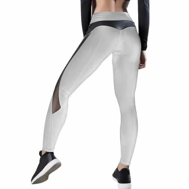 High Waist Side Mesh Heart Booty Yoga Leggings