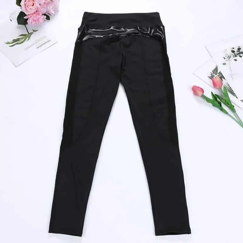 High Waist Side Mesh Heart Booty Yoga Leggings