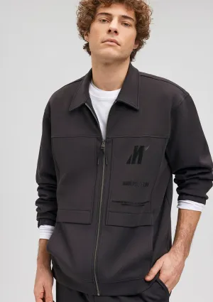 Hooded Black Zip Up Sweatshirt
