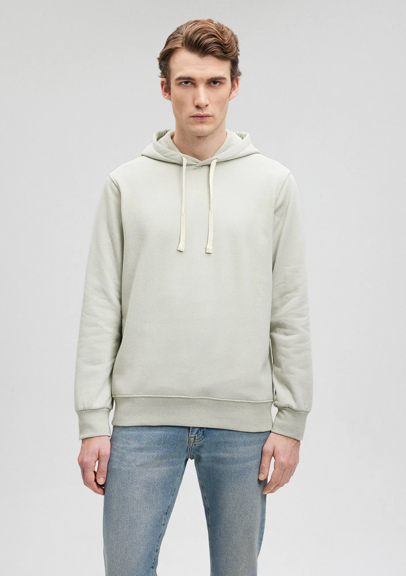 Hooded Green Basic Sweatshirt
