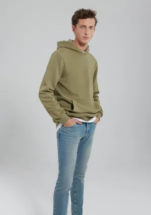 Hooded Green Basic Sweatshirt