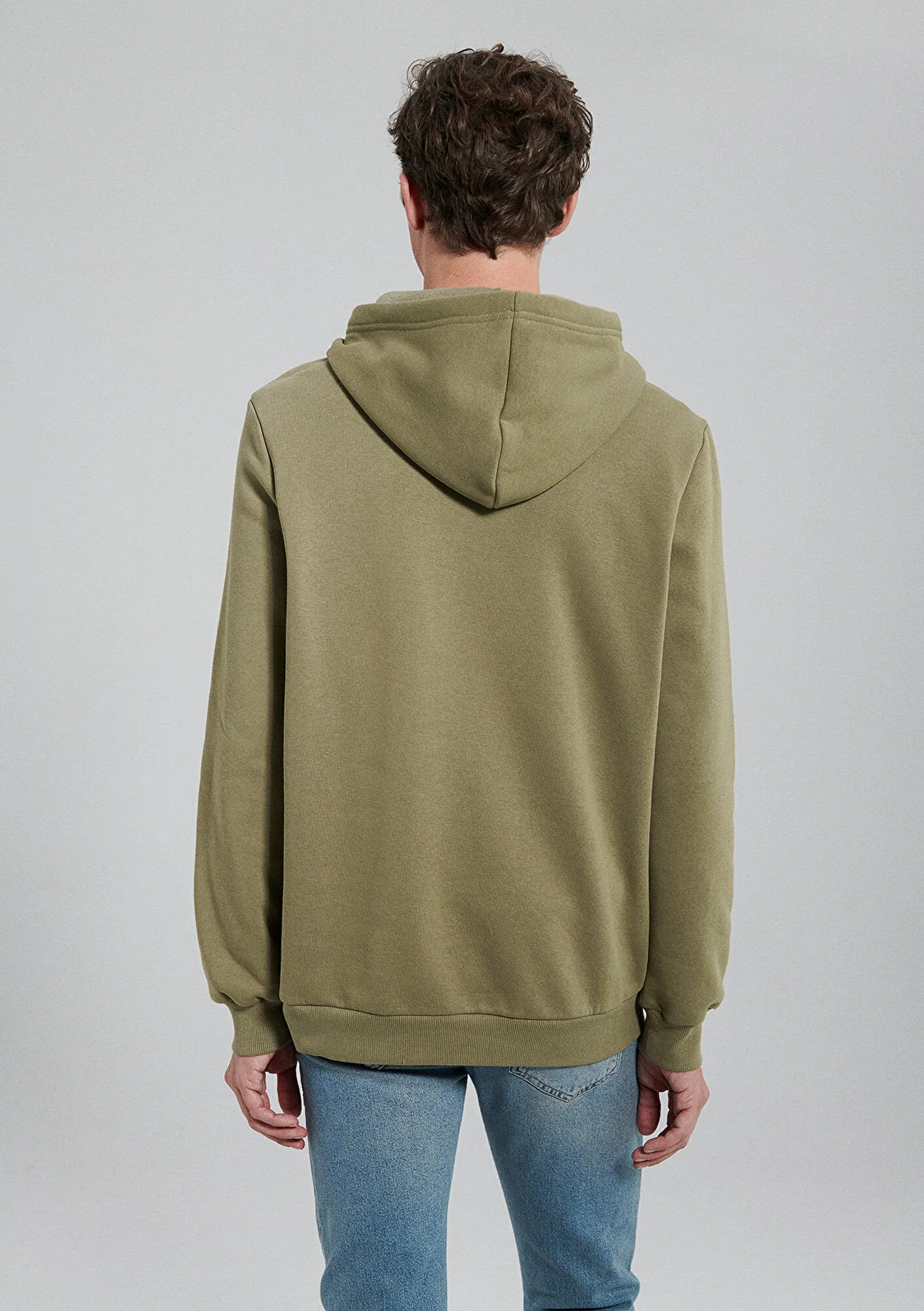 Hooded Green Basic Sweatshirt