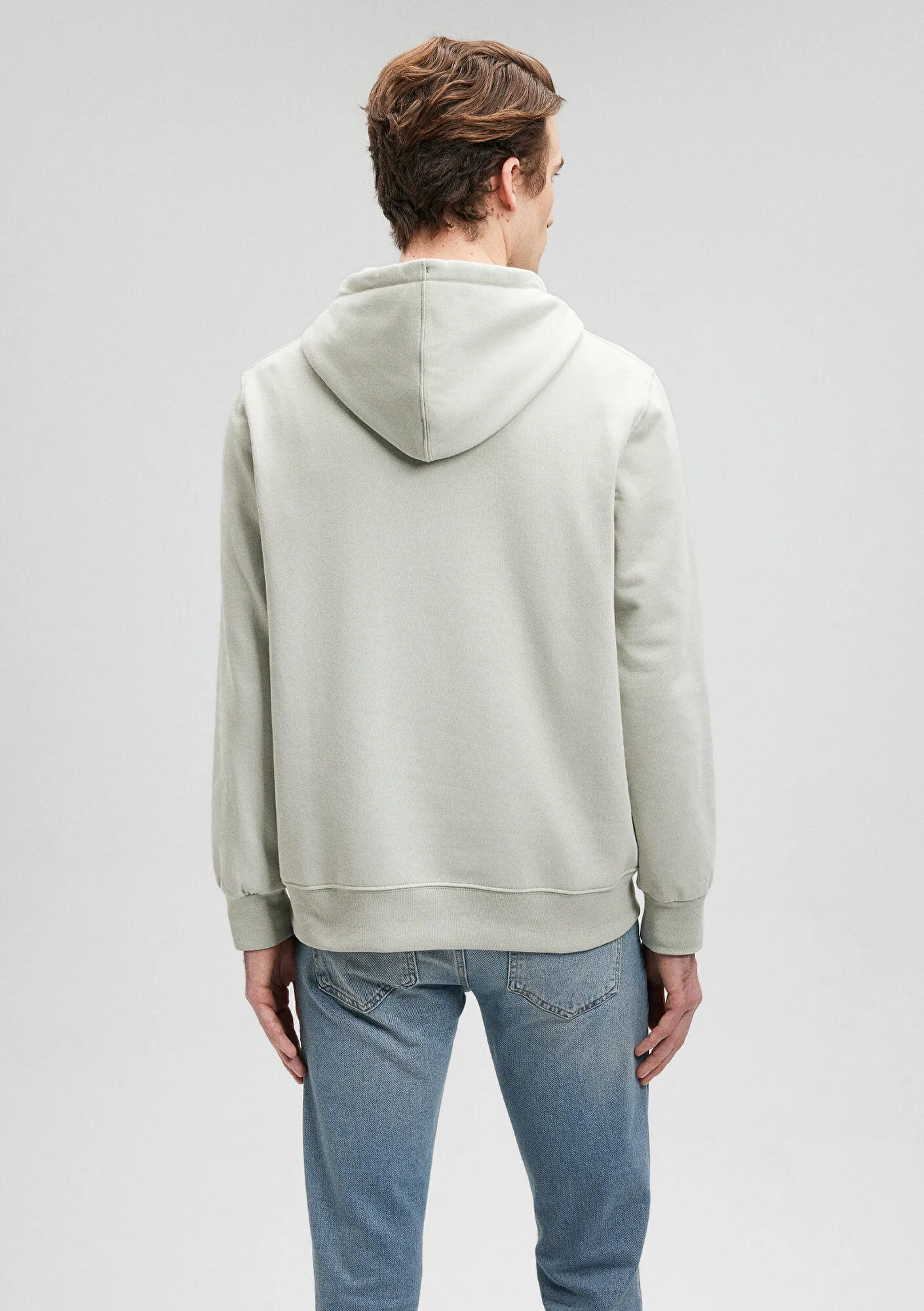 Hooded Green Basic Sweatshirt