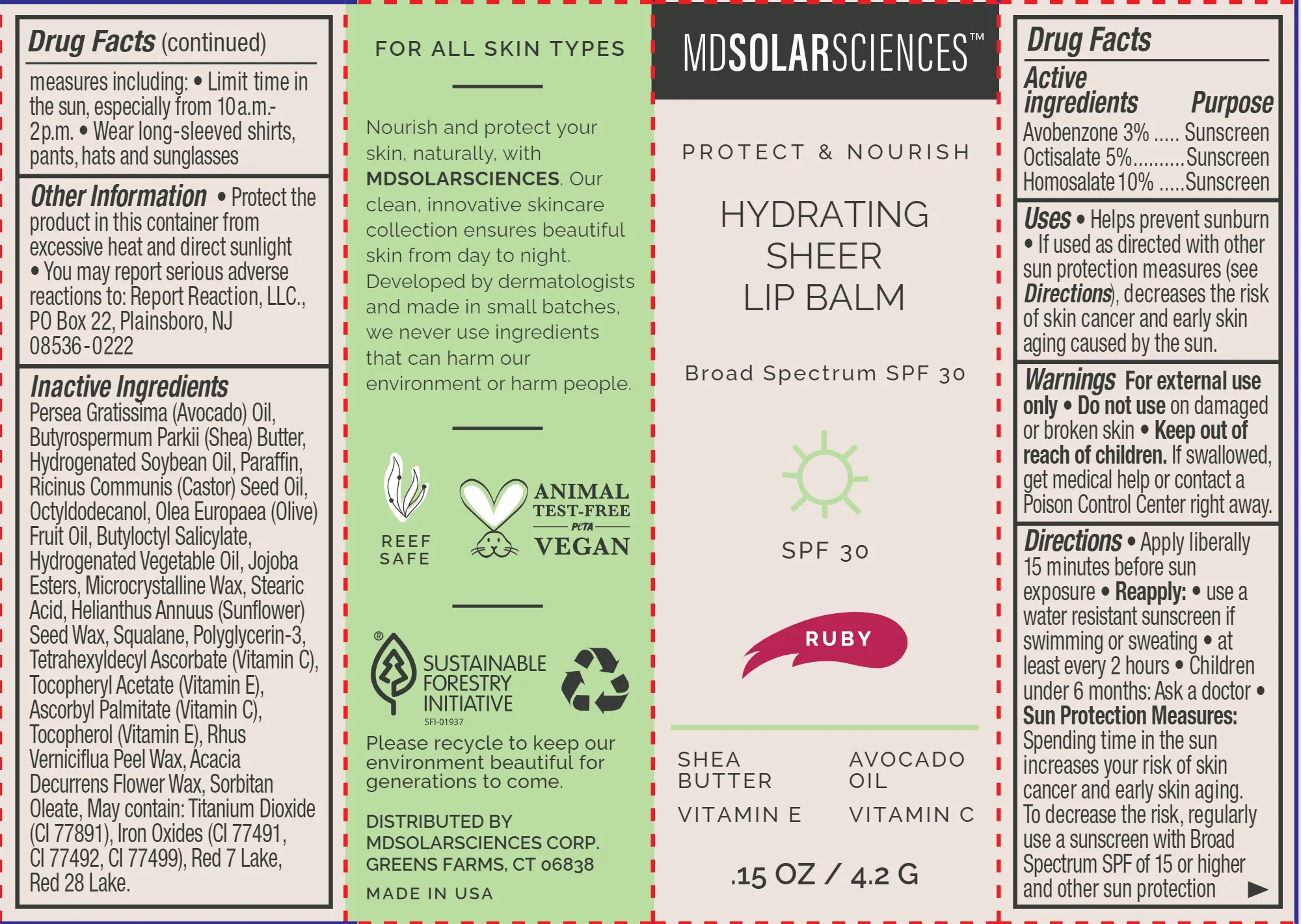 Hydrating Sheer Lip Balm Ruby SPF 30