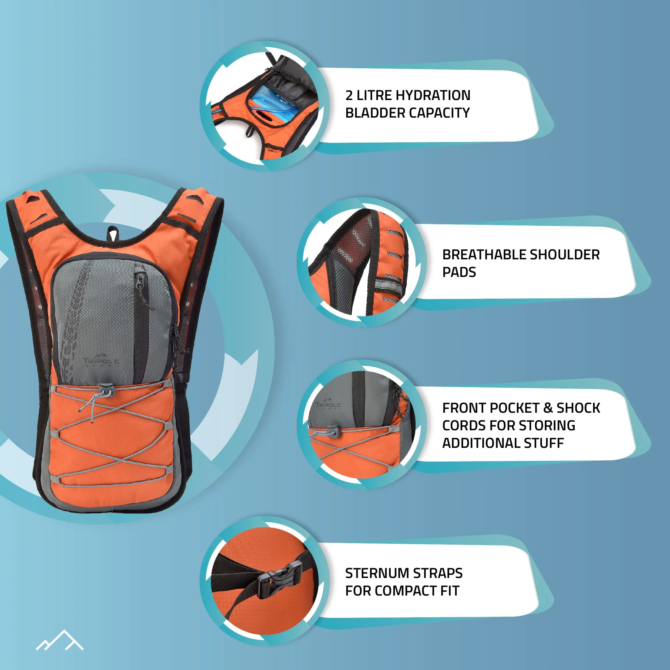Hydration Backpack 2 litres for Cycling and Trail Running | 1 Year Warranty