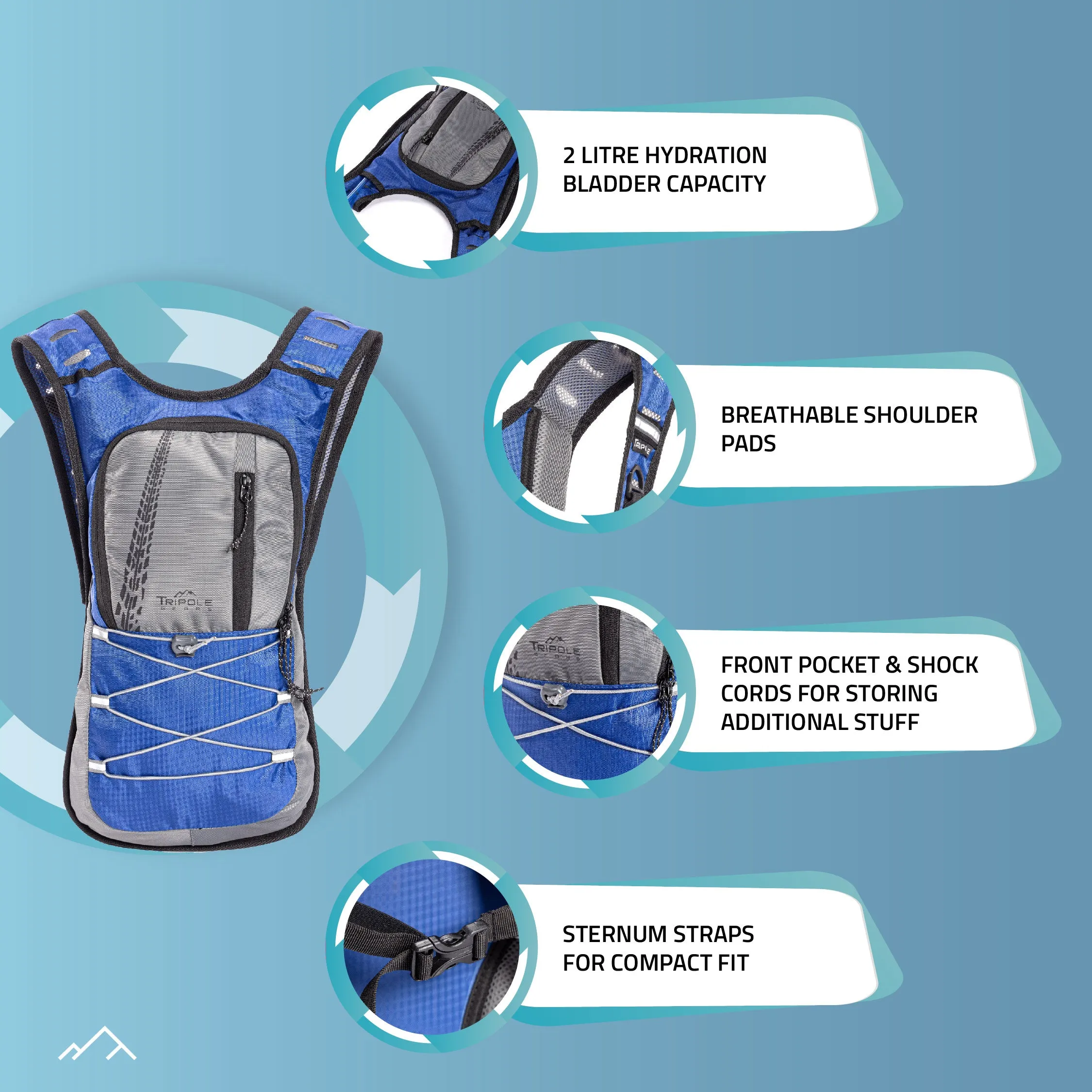 Hydration Backpack 2 litres for Cycling and Trail Running | 1 Year Warranty