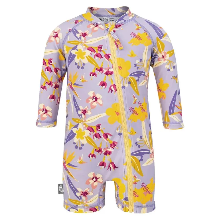 Jan & Jul - Long Sleeve UV Jumpsuit - Tropical Bloom
