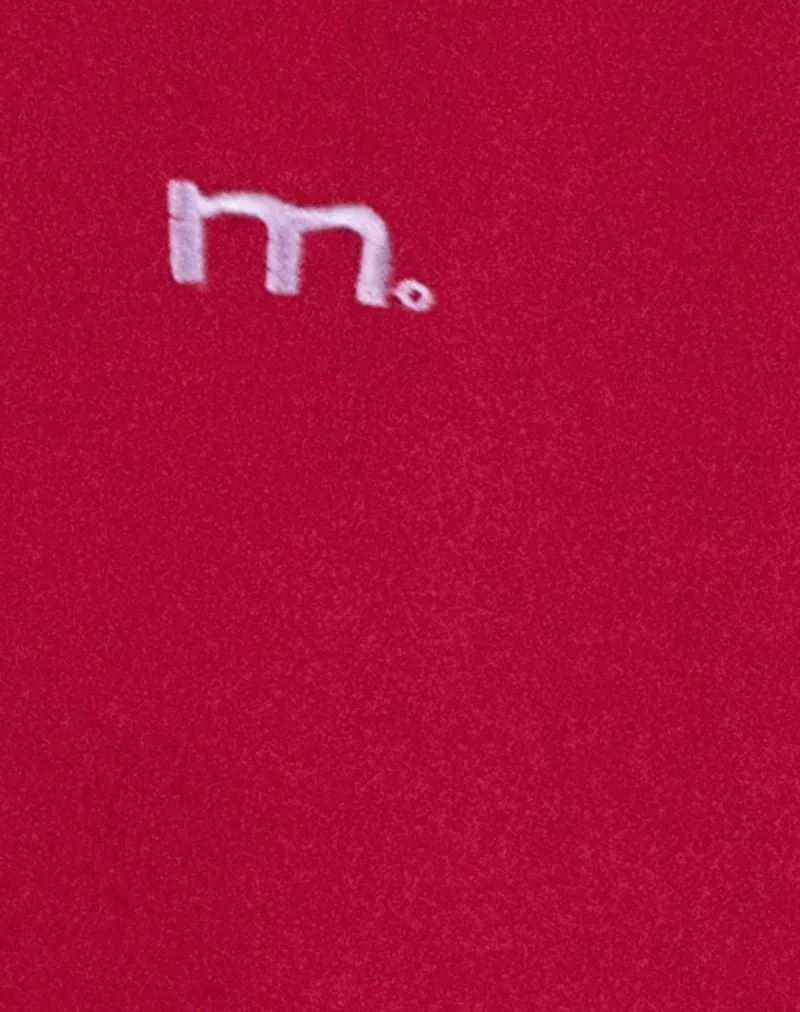 Kamari Hoodie in Adrenaline Red with Violet M Embroidery