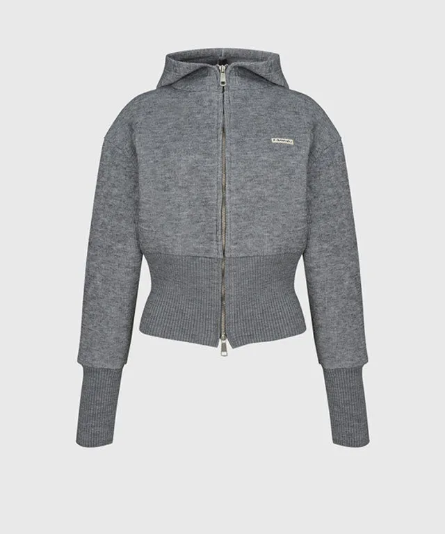KANDINI Two-Way Hoodie Zip-up Jumper - Gray