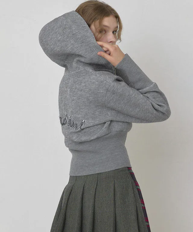 KANDINI Two-Way Hoodie Zip-up Jumper - Gray