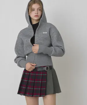 KANDINI Two-Way Hoodie Zip-up Jumper - Gray