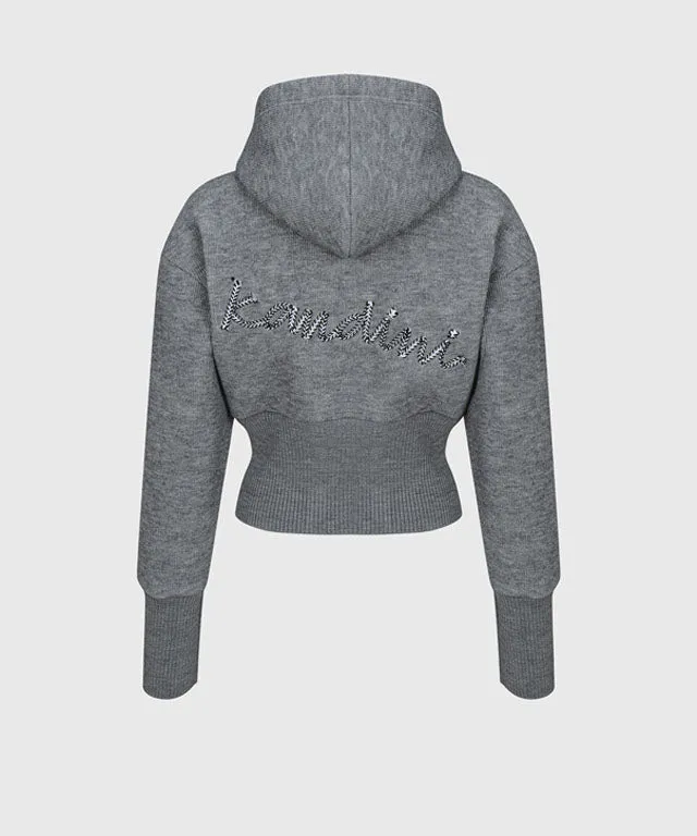 KANDINI Two-Way Hoodie Zip-up Jumper - Gray