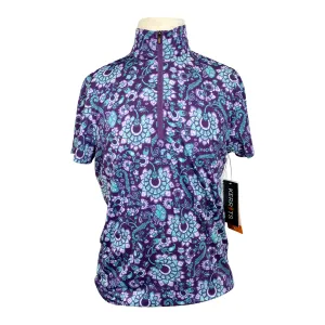Kerrits 'Always Cool Ice Fil' Short Sleeve in Iris Paisley - Children's Large
