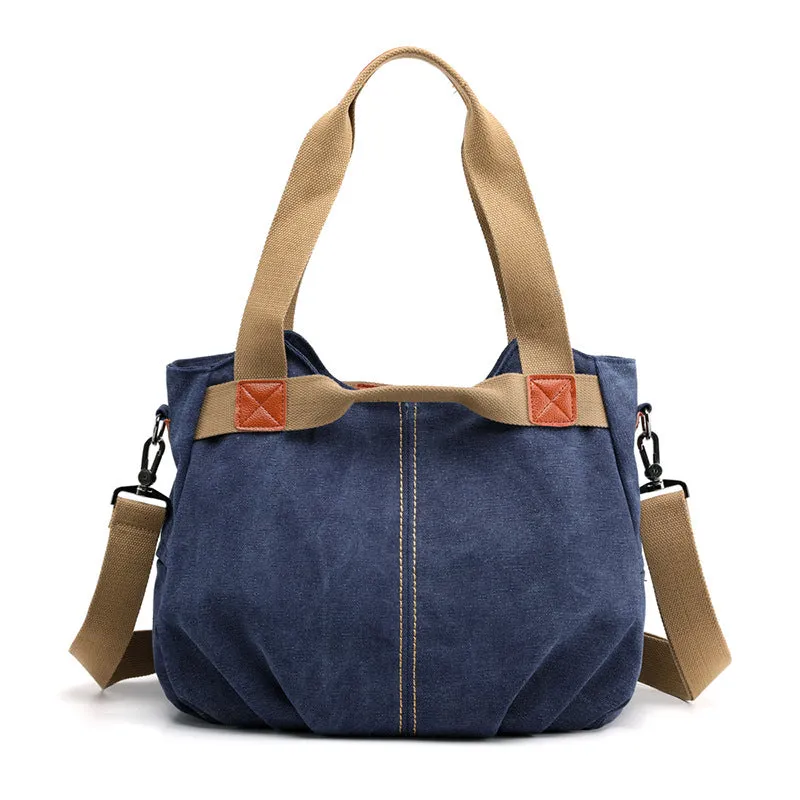 Ladies’ Large capacity fine stitching multi-pocket Soft-Touch Crossbody Shoulder Bag